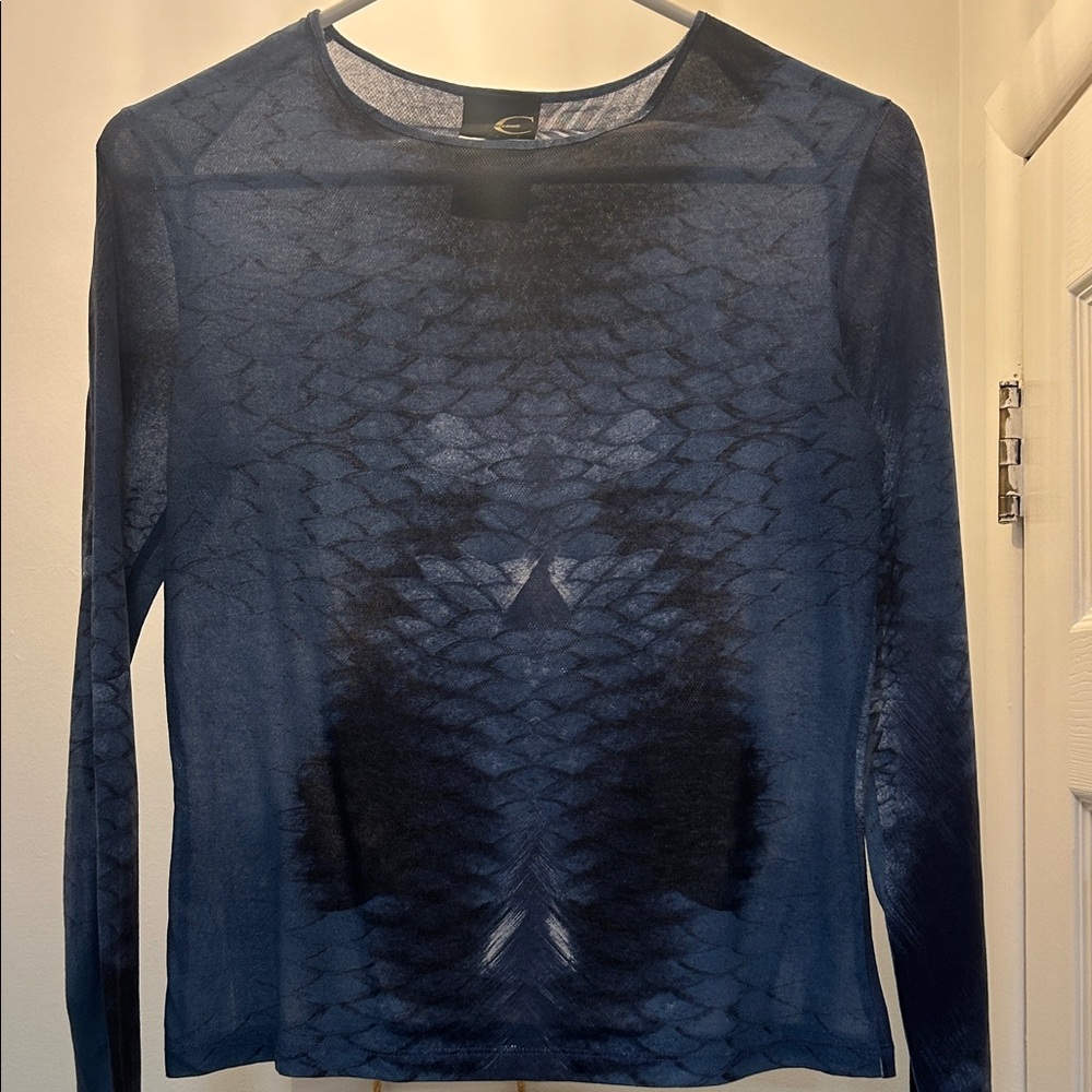 Just Cavalli Blue Sheer Top